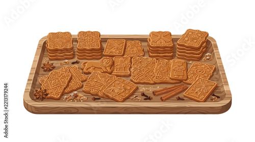 cookies on a white background   Vector_illustration_of_speculoos