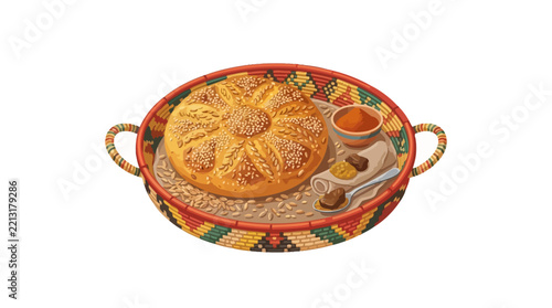 cup of tea and cookies Vector_illustration_of_tradition