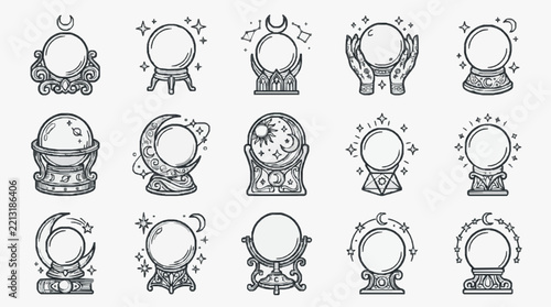 Elegant Crystal Ball Collection with Mystical and Celestial Designs