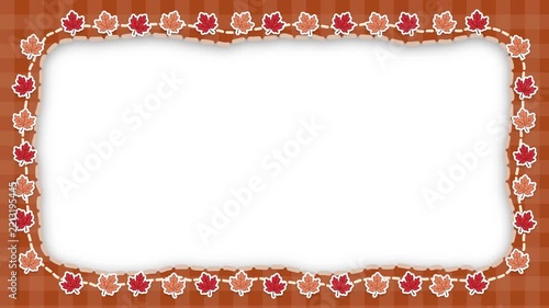 Autumn Maple Leaf Pattern Frame with Blank Copy Space