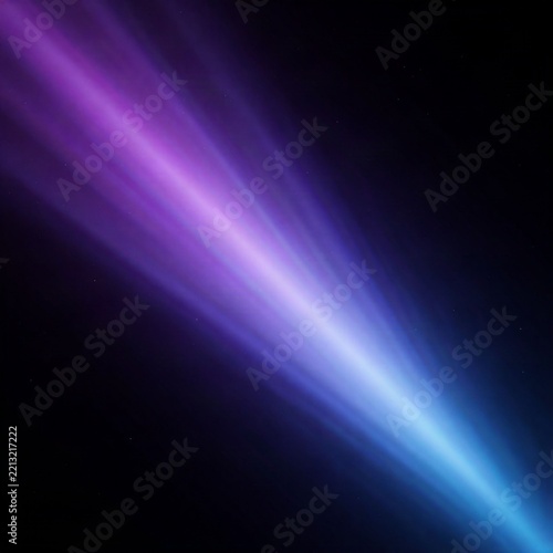 Abstract purple and blue light rays on a dark background