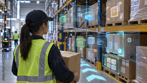 Warehouse Worker Using Augmented Reality Inventory Management System