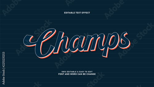 Retro Sports Cursive Editable Text Effect Style