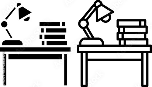 Office Desk Silhouette Icon