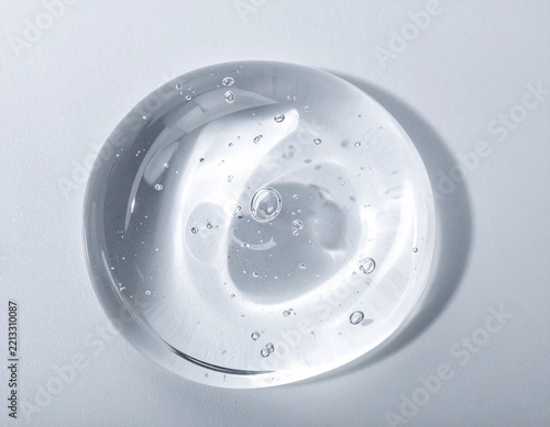 Hydrating clear gel texture background with air
