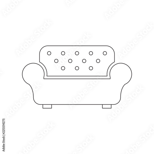 Single Sofa Armchair Line Icon