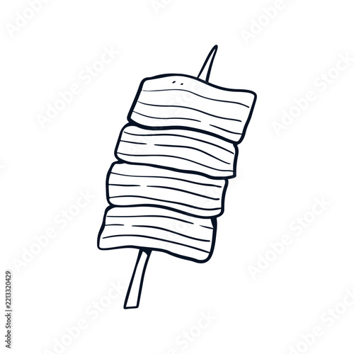 Skewer food graphic design illustration