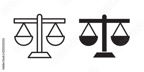 Fotografie Scale icon flat outline in black