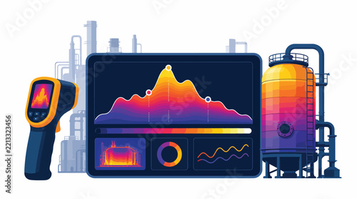 Industrial thermal imaging and monitoring system with heat map display