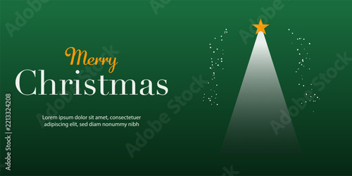 Merry Christmas Billboard with Star Tree and Sparkling Lights
