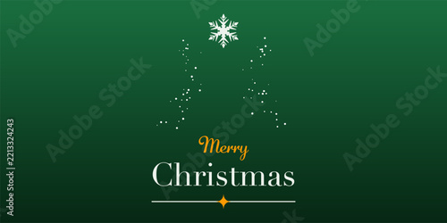 Merry Christmas Billboard with Snowflake and Sparkling Stars