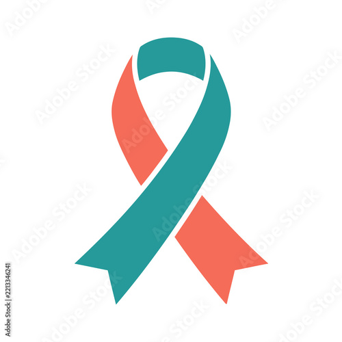 Teal and Coral Awareness Ribbon