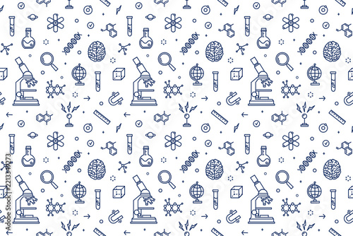 seamless pattern with science icons