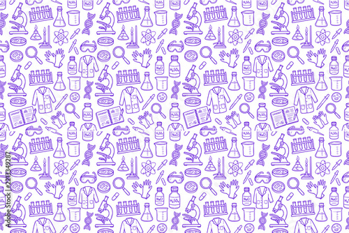 vector seamless pattern with hand drawn elements