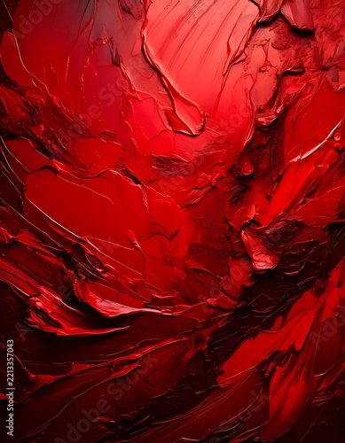 Abstract Red Background with Bubbles and Grunge Texture, Dark Red Pattern for Wallpaper, Valentine, Christmas, Fire, Fabric, Paper, Artistic Design and Creative Decoration