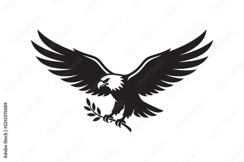 Fototapeta premium Patriotic eagle mascot vector emblem design.