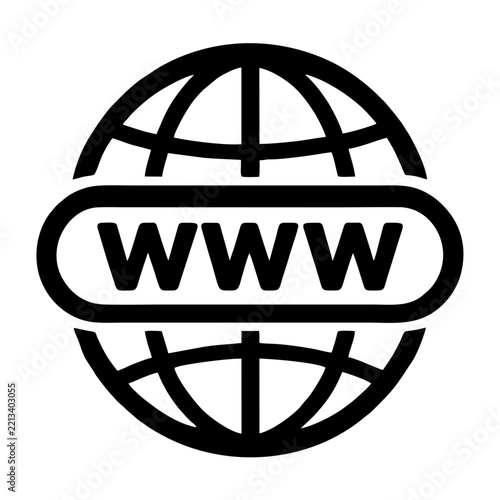 Obraz na plátně Website icon, Web glob icon, url icon vector world map. line art