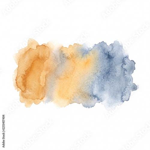 Abstract Blue and Orange Watercolor Splash Background