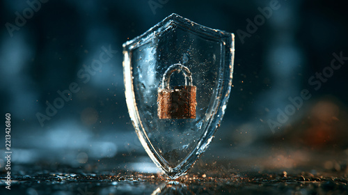 security protection shield padlock data safety