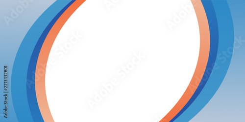 abstract banner background with blue, orange and gray wavy shapes. vector illustration