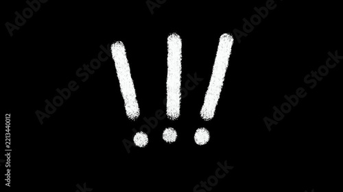 Cute Doodle Exclamation Marks Wiggle Animation Stickers on Transparent Background