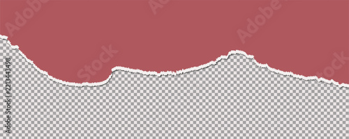 Red torn paper edge on with ripped paper