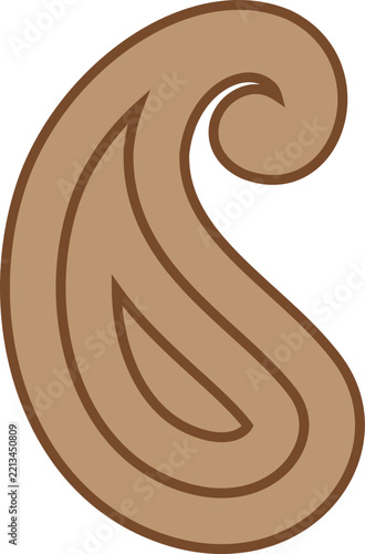 Brown Abstract Curved Swirl Shape Illustration