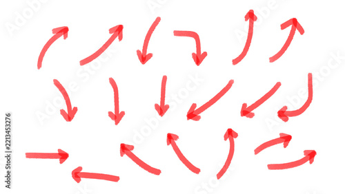 Hand Drawn Red Arrows Set