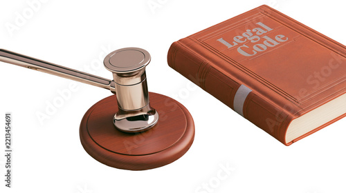 Fotografie Isolated Gavel and Legal Code book for justice, law, court, and lawyer concepts
