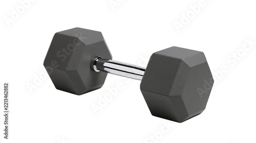 Obraz na plátně Isolated heavy gym dumbbell for fitness and bodybuilding, workout equipment, exe