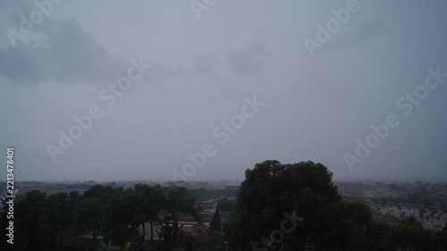lluvia en la ciudad de ElX alicante españa