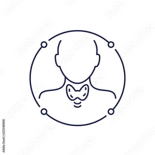 thyroid gland icon in line design