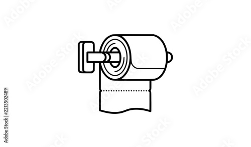Kitchen Paper Towel Roll – Minimal Outline Icon