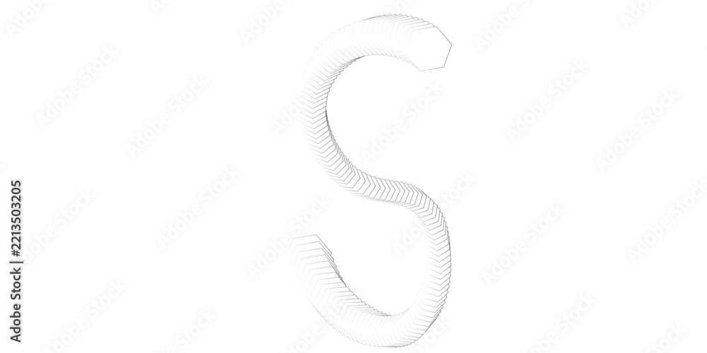 Fototapeta premium 3d holographic liquid letter S in y2k style isolated on a white background. Realistic 3d design in cartoon balloon style. Isolated on white background. vector illustration. 