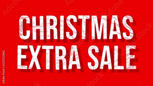 Christmas Extra Sale Animated Typography Text on Red Background