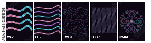 Abstract wave curl twist loop swirl vector patterns for dynamic