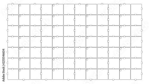 Minimalist White Jigsaw Puzzle Grid Outline Background Animation