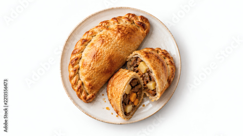 Traditional Cornish Pasties Top View With Beef Filling