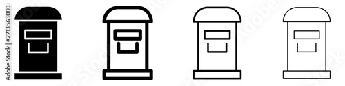 Post box solid glyph icon for mail delivery service