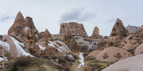 Winter in Cappadocia. Uchisar Town and Castle