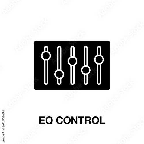 Audio Equalizer EQ Control Line Icon for Sound Mixing, icon solid style