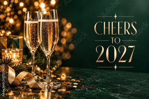 Celebration With Sparkling Beverages to Welcome the New Year 2027