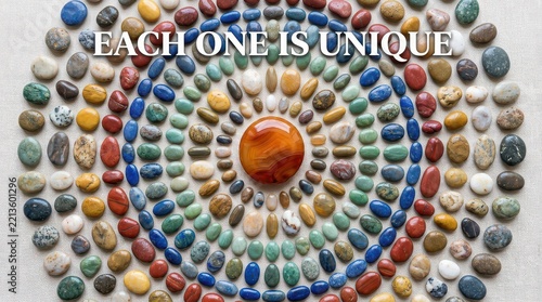 Colorful Stone Mandala Pattern with 