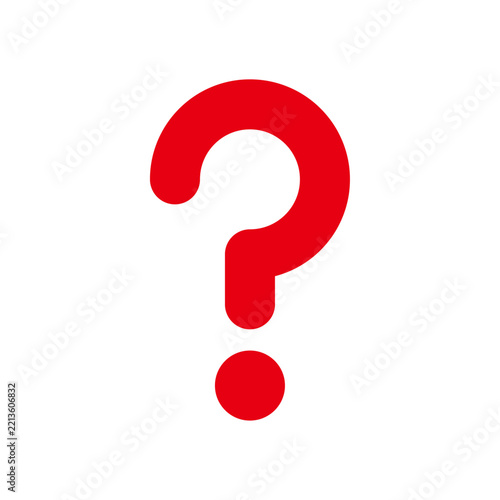 Red question mark icon simple flat vector illustration