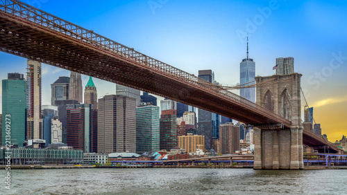 Brooklyn Bridge with a view of Manhattan