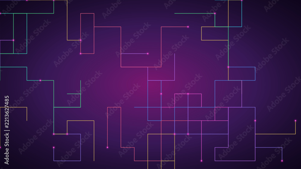 Fototapeta premium Abstract digital network background with glowing lines and nodes