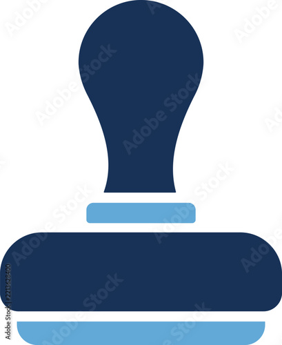 Flat vector icon of a rubber stamp for office and official document authorization and approval