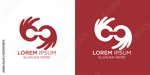 Modern Abstract Logo Design Featuring Stylized Hands Forming Infinity Symbol