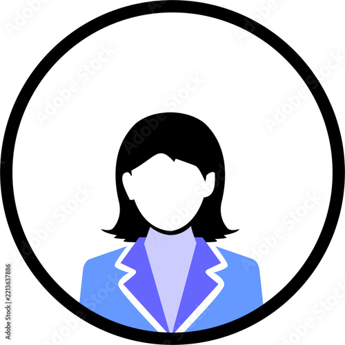 Female Customer Support Agent Profile Avatar Icon Vector in Circle