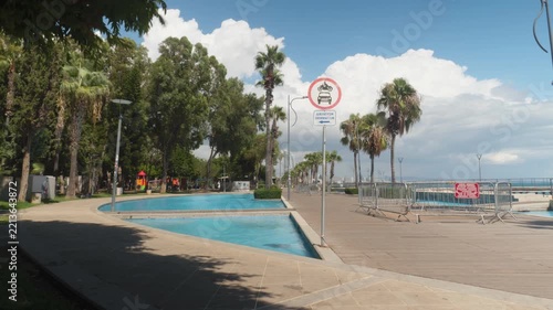 Limassol, Cyprus, 2026,4th, july, time lapse Fountain of Darina in promanade